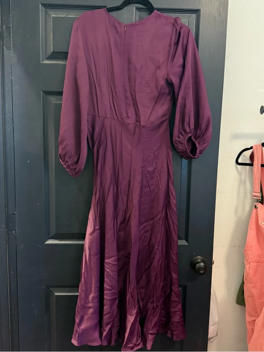 Farm Rio Purple Blouson Solid Midi Dress, Size M , GUC - Picture 2 of 4